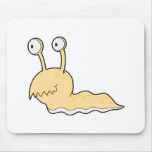 silly sluggy yellow monster mouse pads