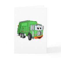 Silly Smiling Garbage Truck Cartoon Card