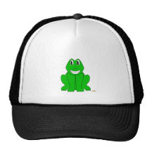 Silly Smiling Green Frog Mesh Hats