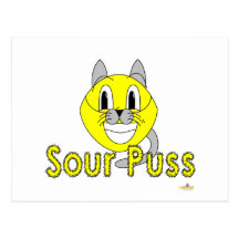 Silly Smiling Lemon Cat Costume Sour Puss Postcards