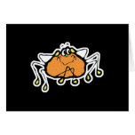 silly smiling orange spider card