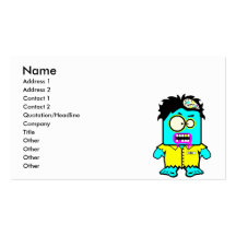 silly smyk zombie cartoon character business card templates