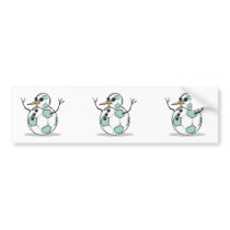 silly soccer ball snowman bumper stickers