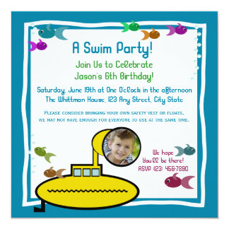 Swimming Birthday Invites, 1,000 Swimming Birthday Invitation Templates