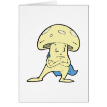 silly superhero hero fungi mushroom cartoon charac card
