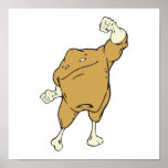 silly superhero super chicken food character poster
