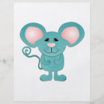silly teal blue mousey mouse flyer design