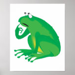 silly thinking frog print