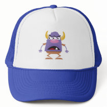 silly three-eyed ogre monster mesh hat