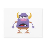 silly three-eyed ogre monster post cards
