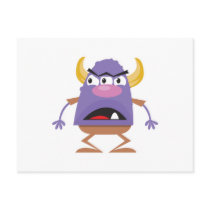 silly three-eyed ogre monster post cards