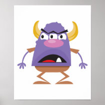 silly three-eyed ogre monster posters
