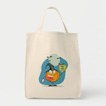 silly trick or treat halloween pumpkin character canvas bag