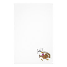 silly turkey with eat beef sign toon stationery