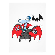 silly vampire and bat cartoon announcement
