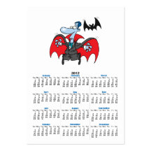 silly vampire and bat cartoon business cards
