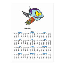 silly vampire bat boy character business cards