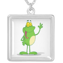 silly waving friendly froggy frog custom jewelry