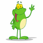 silly waving friendly froggy frog photo sculptures