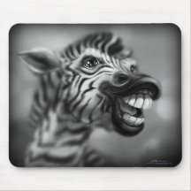 Silly Zebra Portrait Mouse Pads