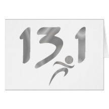 Silver 13.1 half-marathon greeting cards