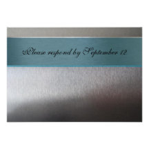 Silver and Aqua Blue rsvp with envelope Invitations