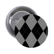 Silver and Black Argyle Button