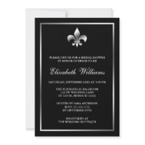 Silver and Black Fleur de Lis Bridal Shower