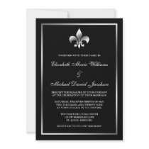 Silver and Black Fleur de Lis Wedding