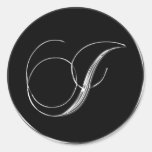 Silver And Black Formal Wedding Monogram I Seal stickers