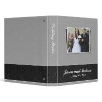 Silver and Black Lace Wedding Binder