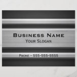 Silver and Black Metal Look Business Custom Flyer