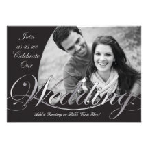 Silver and Black Wedding Invitations