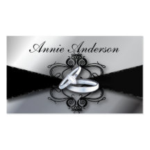 Silver and Black Wedding planner business Cards