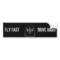 SILVER AND BLACK WINGED FLEUR-DE-LIS BUMPER STICKER