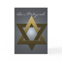 Silver and gold Bar Mitzvah invitation Greeting Cards