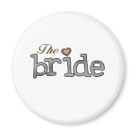 Silver and Gold Bride Refrigerator Magnet