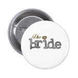 Silver and Gold Bride Pinback Button