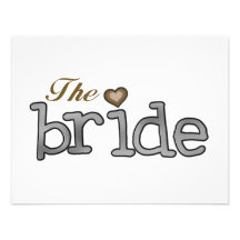 Silver and Gold Bride T-shirts and Gifts Custom Announcement