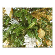 Silver and Gold Christmas Tree Holiday Photo Print