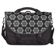 Silver and Grey Flowers Pattern G243 Laptop Bags