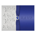 Silver and Navy RSVP Card Personalized Announcements