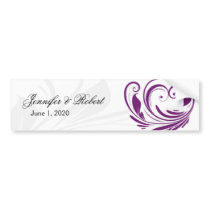 Silver and Purple Floral Heart Scroll Border Bumper Stickers