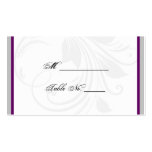 Silver and Purple Floral Heart Wedding Place Cards Business Card Template
