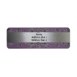 Silver and Purple Metallic Address labels