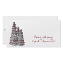 Silver and Red Christmas Tree Holiday Photo Card