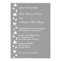Silver and White Autumn Leaf Wedding Invitation invitations