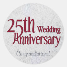 Silver Anniversary Round Sticker