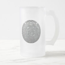 Silver Aztec Calendar Coffee Mug