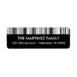 Silver Bar Code Stripes Return Address Label